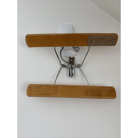 Setwell Hangers Lot Of 3 Vintage Wood Suit Pants Made In USA Strong Classic - Picture 9 of 16